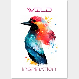 Woodpecker Bird Wild Nature Animal Colors Art Painting Posters and Art